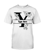Y Floral Split Alphabets Monogram Personalized Custom Premium Fit Mens Tee front