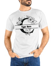 C Floral Split Alphabets Monogram Personalized Custom Premium Fit Mens Tee custom-t-shirts-premium-fit-men-lifestyle-front-68