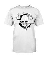 C Floral Split Alphabets Monogram Personalized Custom Premium Fit Mens Tee front