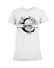 C Floral Split Alphabets Monogram Personalized Custom Premium Fit Ladies Tee tile