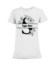 S Floral Split Alphabets Monogram Personalized Custom Premium Fit Ladies Tee tile