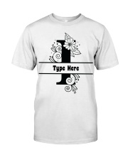 I Floral Split Alphabets Monogram Personalized Custom Premium Fit Mens Tee front