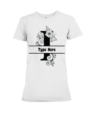 I Floral Split Alphabets Monogram Personalized Custom Premium Fit Ladies Tee tile