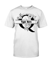 Q Floral Split Alphabets Monogram Personalized Custom Premium Fit Mens Tee front