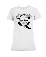 Q Floral Split Alphabets Monogram Personalized Custom Premium Fit Ladies Tee tile