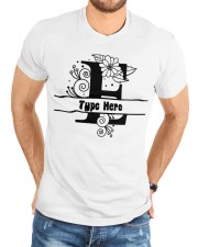 E Floral Split Alphabets Monogram Personalized Custom Premium Fit Mens Tee custom-t-shirts-premium-fit-men-lifestyle-front-58