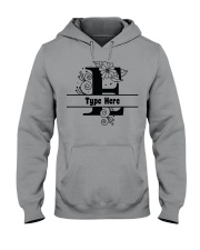 E Floral Split Alphabets Monogram Personalized Custom Hooded Sweatshirt tile
