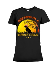 PRETEND I M A BORDER COLLIE Premium Fit Ladies Tee tile