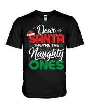 Dear santa Ther're The Naughty Ones V-Neck T-Shirt tile