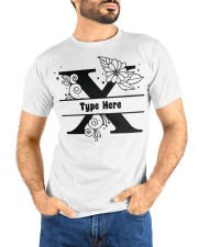 X Floral Split Alphabets Monogram Personalized Custom Premium Fit Mens Tee custom-t-shirts-premium-fit-men-lifestyle-front-68