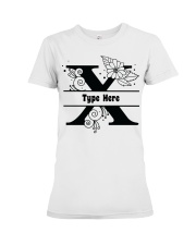 X Floral Split Alphabets Monogram Personalized Custom Premium Fit Ladies Tee tile