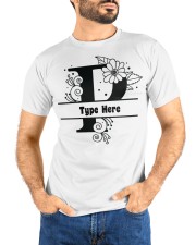 P Floral Split Alphabets Monogram Personalized Custom Premium Fit Mens Tee custom-t-shirts-premium-fit-men-lifestyle-front-68