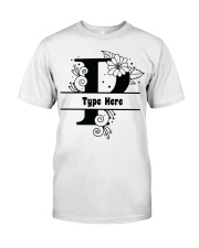 P Floral Split Alphabets Monogram Personalized Custom Premium Fit Mens Tee front