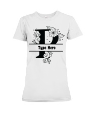 P Floral Split Alphabets Monogram Personalized Custom Premium Fit Ladies Tee tile