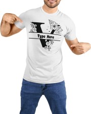 V Floral Split Alphabets Monogram Personalized Custom Premium Fit Mens Tee custom-t-shirts-premium-fit-men-lifestyle-front-66