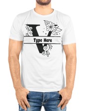V Floral Split Alphabets Monogram Personalized Custom Premium Fit Mens Tee custom-t-shirts-premium-fit-men-lifestyle-front-72