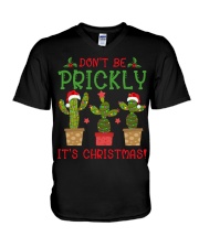 Don't Be Prickly It's Christmas V-Neck T-Shirt tile