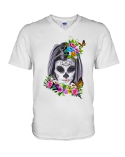 Dia de Los Muertos clothing- Day of the Dead V-Neck T-Shirt tile