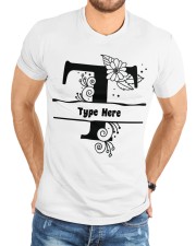 T Floral Split Alphabets Monogram Personalized Custom Premium Fit Mens Tee custom-t-shirts-premium-fit-men-lifestyle-front-58