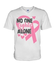 No One Fights Alone V-Neck T-Shirt tile
