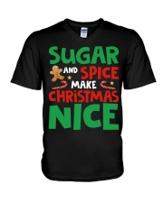 Sugar And Spice Make Christmas Nice V-Neck T-Shirt tile