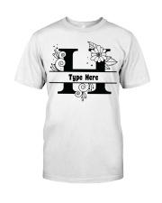 H Floral Split Alphabets Monogram Personalized Custom Premium Fit Mens Tee front