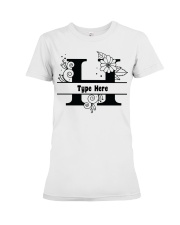 H Floral Split Alphabets Monogram Personalized Custom Premium Fit Ladies Tee tile