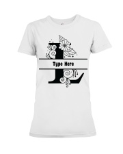 L Floral Split Alphabets Monogram Personalized Custom Premium Fit Ladies Tee tile