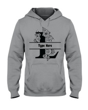 L Floral Split Alphabets Monogram Personalized Custom Hooded Sweatshirt tile