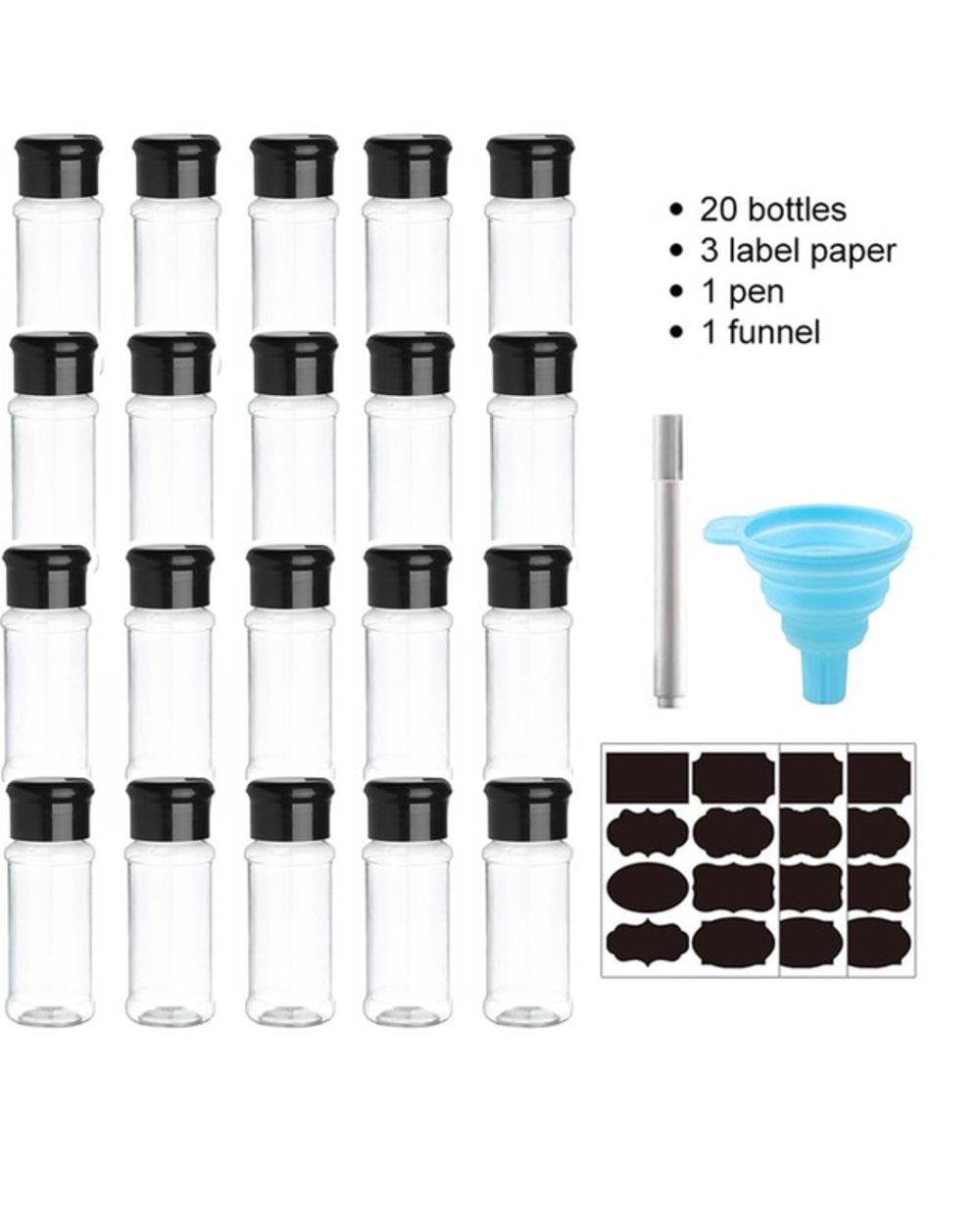 5/10/15/20PC Jars for Spices Salt and Pepper Shaker Jar template
