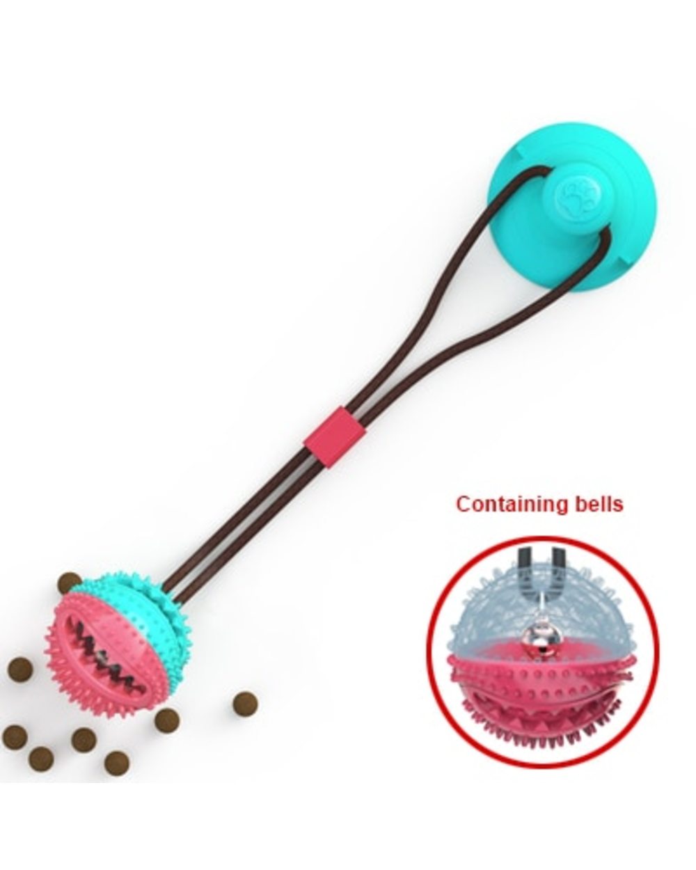 Silicon Suction Cup Tug Interactive Dog Ball Toy For Pet Chew Bite Tooth Cleaning Toothbrush template