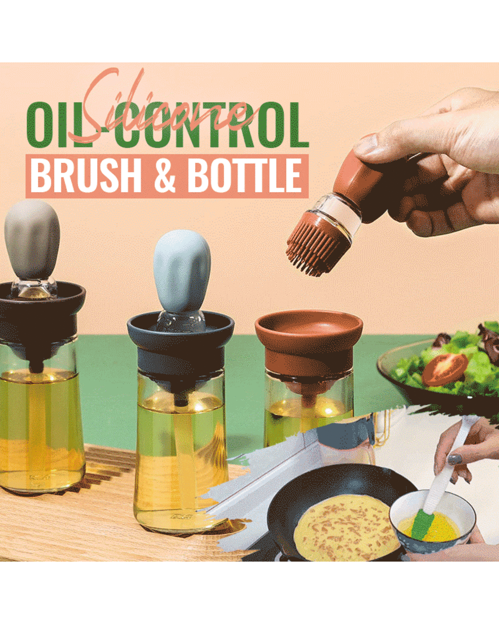 Portable Cooking Seasoning Oil Bottle with Silicone Brush for Cooking Baking BBQ template