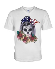 Dia de Los Muertos clothing- Day of the Dead V-Neck T-Shirt tile