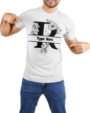 R Floral Split Alphabets Monogram Personalized Custom Premium Fit Mens Tee custom-t-shirts-premium-fit-men-lifestyle-front-66