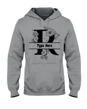 R Floral Split Alphabets Monogram Personalized Custom Hooded Sweatshirt tile