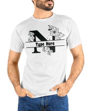 N Floral Split Alphabets Monogram Personalized Custom Premium Fit Mens Tee custom-t-shirts-premium-fit-men-lifestyle-front-68