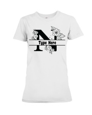 N Floral Split Alphabets Monogram Personalized Custom Premium Fit Ladies Tee tile