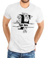 F Floral Split Alphabets Monogram Personalized Custom Premium Fit Mens Tee custom-t-shirts-premium-fit-men-lifestyle-front-58