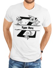 Z Floral Split Alphabets Monogram Personalized Custom Premium Fit Mens Tee custom-t-shirts-premium-fit-men-lifestyle-front-58