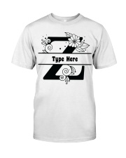 Z Floral Split Alphabets Monogram Personalized Custom Premium Fit Mens Tee front