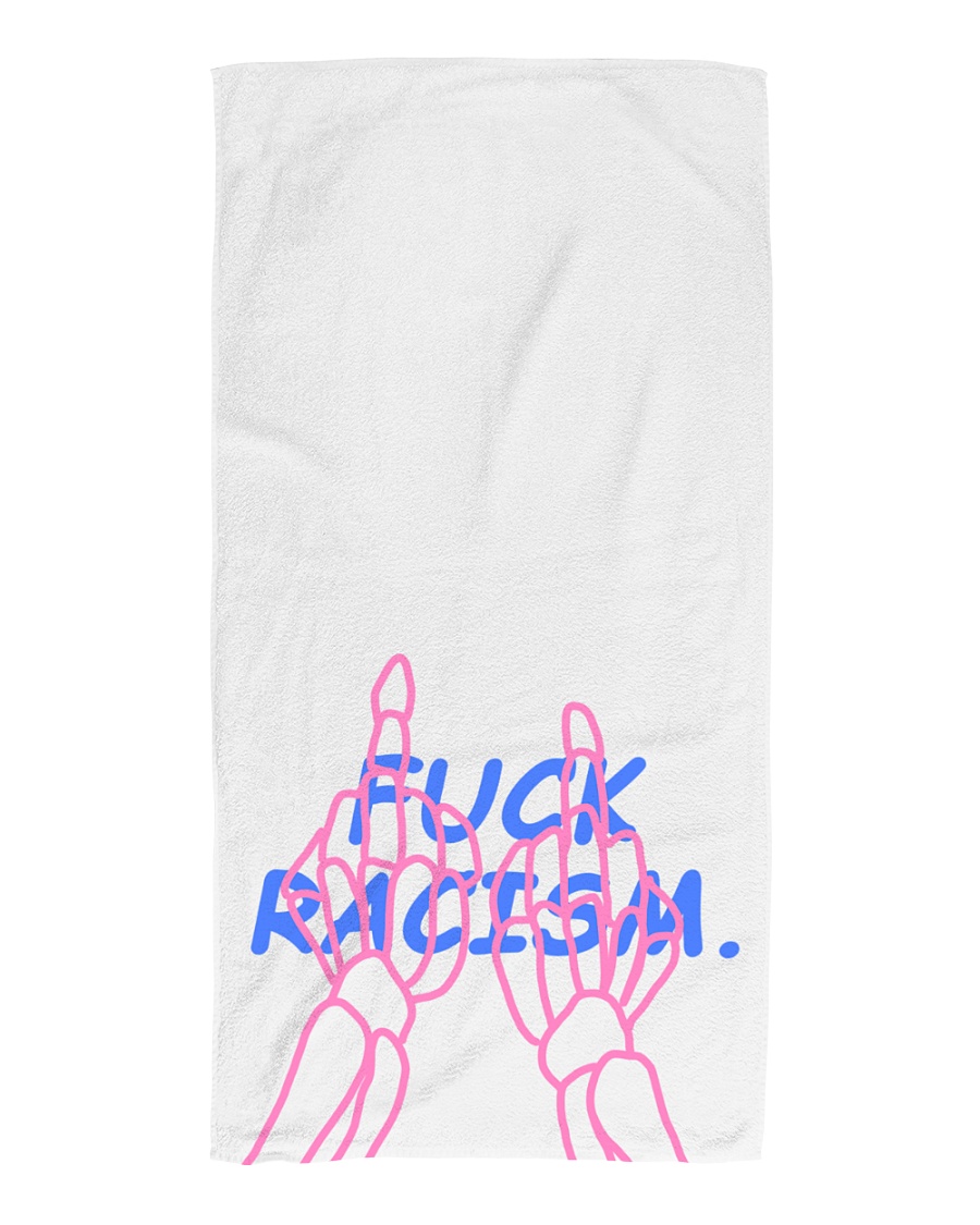 Fuck Racism - Pink Bones Beach Towel