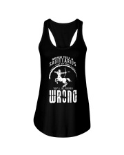 Never tell a Sagittarius Black Ladies Flowy Tank thumbnail