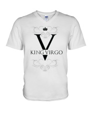 King Virgo black Design V-Neck T-Shirt thumbnail