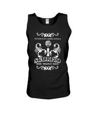 Never play games with a scorpio black Unisex Tank thumbnail