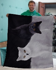 Cat Sherpa Fleece Blanket - 50" x 60" aos-sherpa-fleece-blanket-50x60-lifestyle-front-05