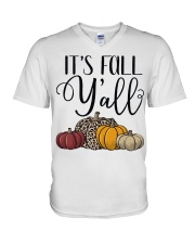 It Is Fall Y'all V-Neck T-Shirt tile