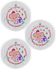 You are doing a great Job Mummy Circle ornament - 3 pieces (wood) front