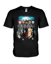 Halloween Characters reflection V-Neck T-Shirt tile