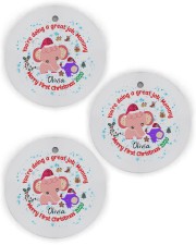 You are doing a great Job Mommy Circle ornament - 3 pieces (wood) front