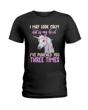 I May Look Calm - Unicorn Ladies T-Shirt front